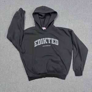 Edikted Los Angeles Black Hoodie Logo Pullover Women's S